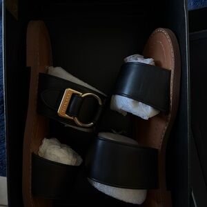 Coach Black Leather Women's Sandals